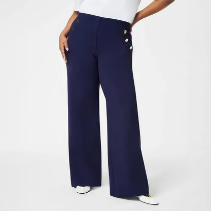 Tummy Control Button Wide Leg Pant (BUY 2 FREE SHIPPING)