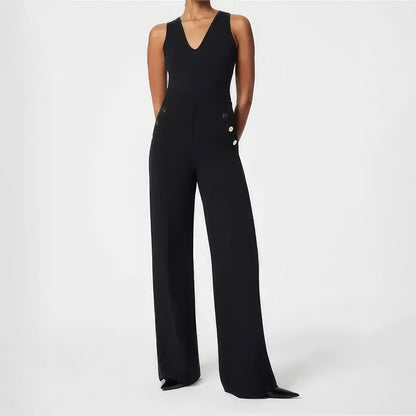 Tummy Control Button Wide Leg Pant (BUY 2 FREE SHIPPING)