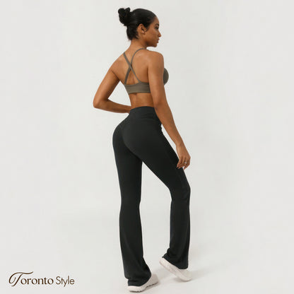 Crossover High-Waisted Flare Yoga Pants (BUY 2 FREE SHIPPING)