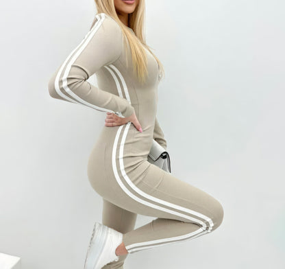 Women's Slim Fit Side Web Half-Zip Jumpsuit (BUY 2 FREE SHIPPING)