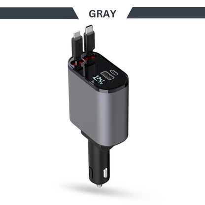 VolMate™ 4-in-1 Retractable Fast Car Charger